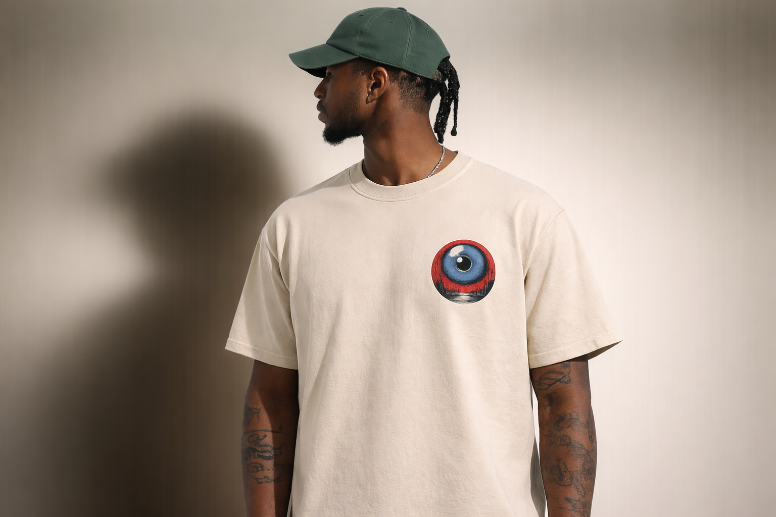 "Eternal Vision” Oversized 240 GSM French Terry Cotton T-Shirt