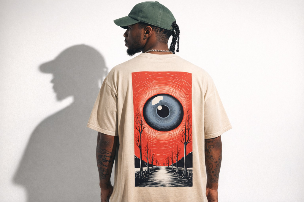 "Eternal Vision” Oversized 240 GSM French Terry Cotton T-Shirt